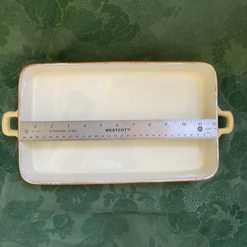 Vietri Terracotta Yellow Glaze Baking Casserole Pan 12